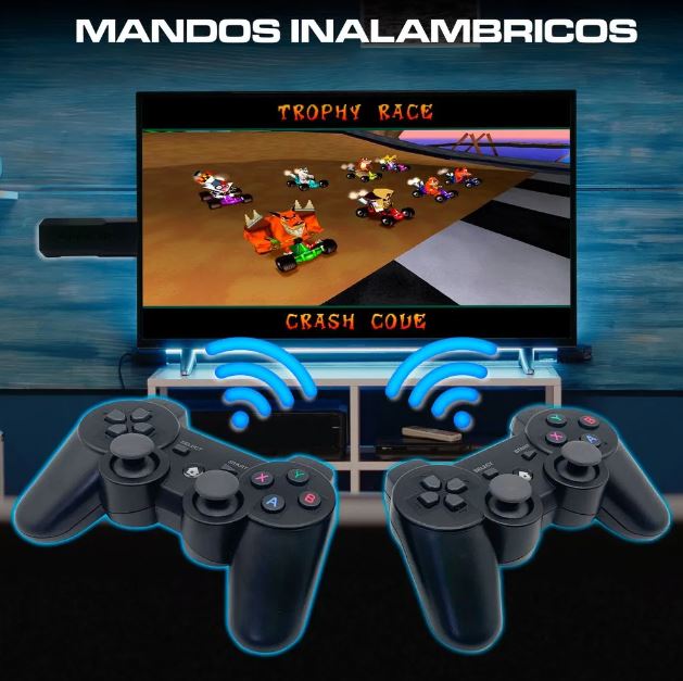 CONSOLA RETRO STICK X2 - 35000 Juegos Mandos Recargables